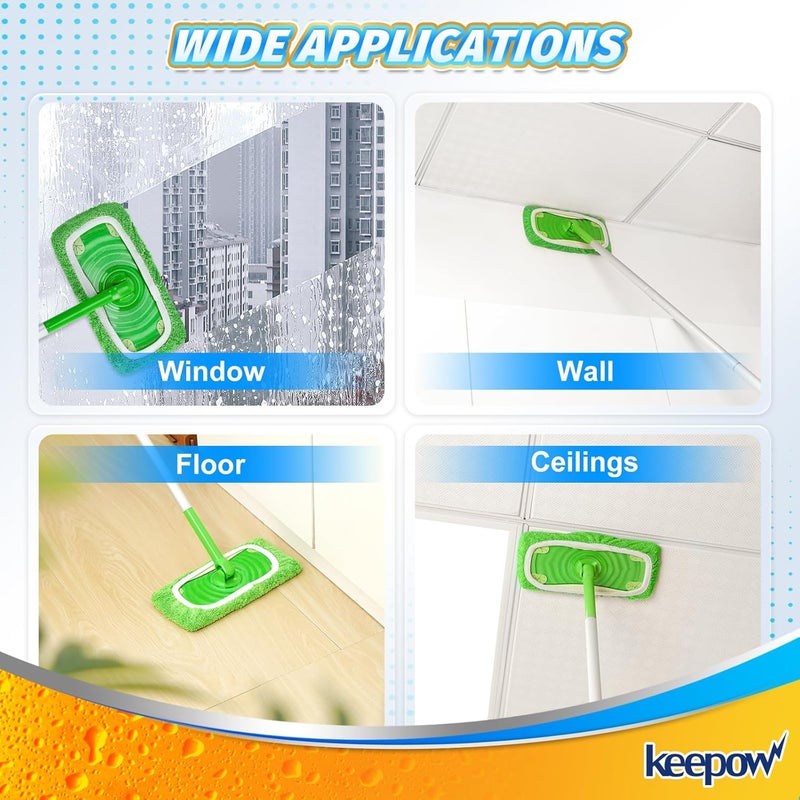 KEEPOW Reusable Wet Pads Refills Compatible with Swiffer Sweeper Mop, Dry Sweeping Cloths, Microfiber Wet Mopping Cloths for Hardwood Floor Cleaning, 6 Pack (Mop is Not Included) - Image 5